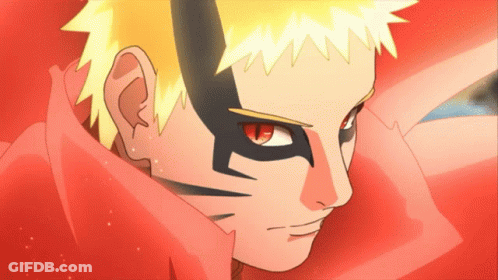 A Close Up Of A Person 'S Face With Red Eyes And Yellow Hair GIF
