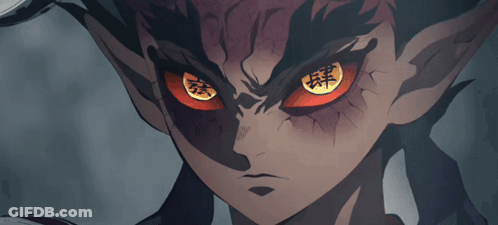 A Close Up Of A Person 'S Face With Red Eyes GIF