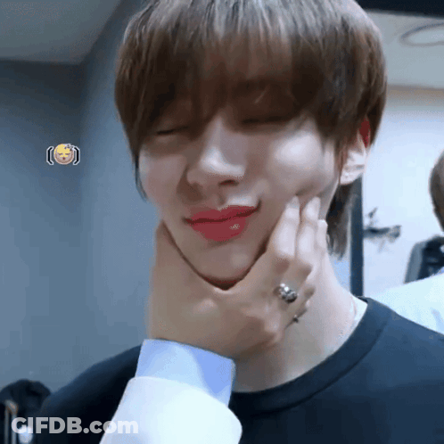 Close-Up Of Person's Face With Red Lipstick GIF
