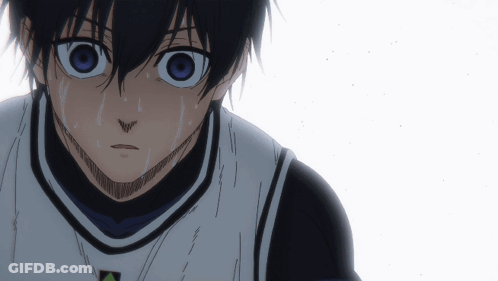 A Close Up Of A Person 'S Face With Sweat Coming Out Of Their Face GIF