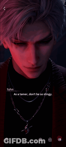 A Close Up Of A Person 'S Face With Sylius As A Tamer , Don 'T Be So Stingy GIF