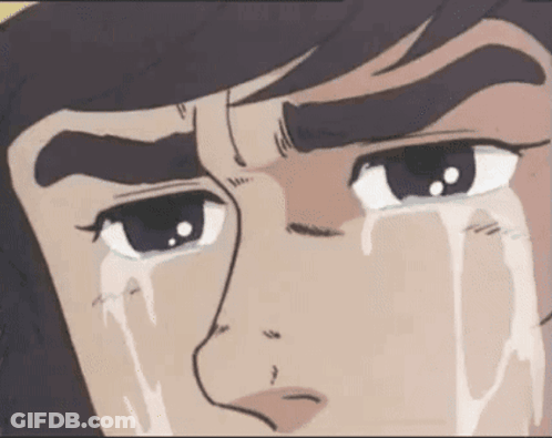 A Close Up Of A Person 'S Face With Tears Coming Out Of It GIF