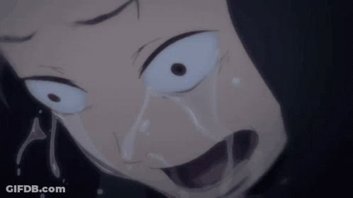 A Close Up Of A Person 'S Face With Tears Running Down It GIF