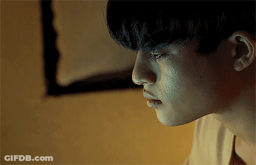 A Close Up Of A Person 'S Face With Tears Running Down Their Face GIF