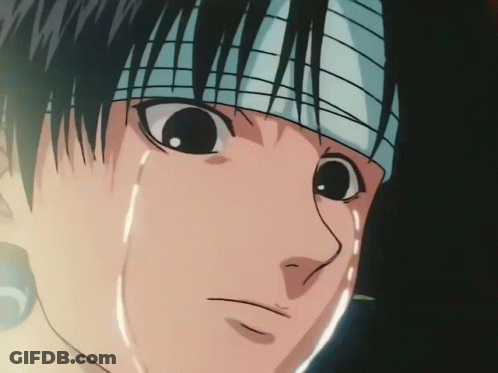 A Close Up Of A Person 'S Face With Tears Running Down Their Face GIF