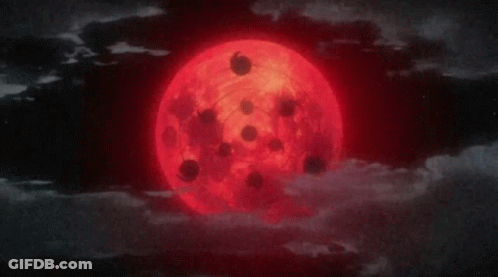 A Close Up Of A Person 'S Face With The Name Tsukuyomi Written On It GIF