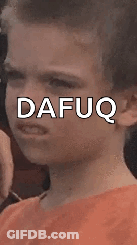 A Close Up Of A Person 'S Face With The Word Dafuq Written Above It GIF