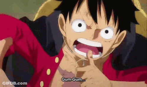 A Close Up Of A Person 'S Face With The Word Gum-Gum Written On It GIF