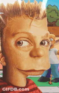 A Close Up Of A Person 'S Face With The Word Kids Visible GIF
