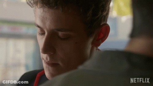 A Close Up Of A Person 'S Face With The Word Netflix On The Bottom Right GIF