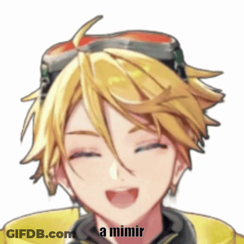 A Close Up Of A Person 'S Face With The Words A Mimir On The Bottom GIF