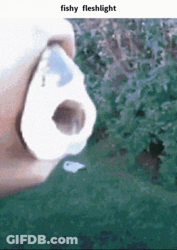 A Close Up Of A Person 'S Face With The Words Fishy Fleshlight Above It GIF