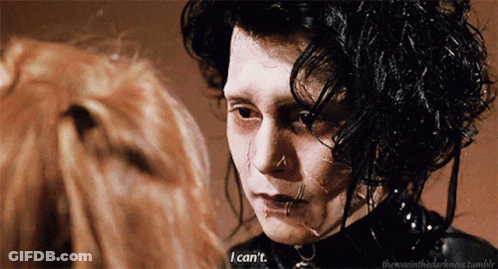 A Close Up Of A Person 'S Face With The Words " I Can 'T " On The Bottom GIF