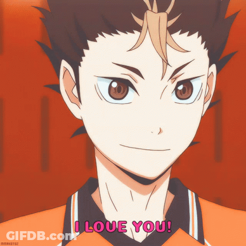 A Close Up Of A Person 'S Face With The Words I Love You On The Bottom GIF