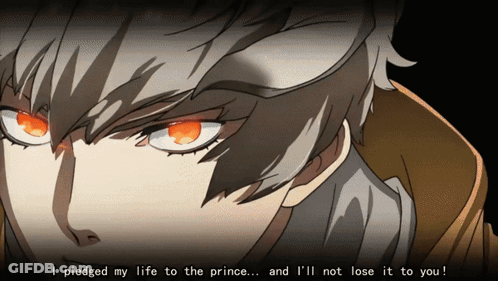 Close Up Of Person's Face With I Pledged My Life To The Prince GIF