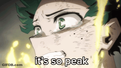 A Close Up Of A Person 'S Face With The Words It 'S So Peak GIF
