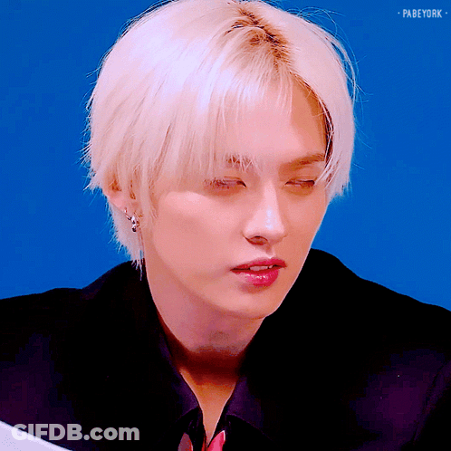 A Close Up Of A Person 'S Face With The Words Pabeyork Below GIF
