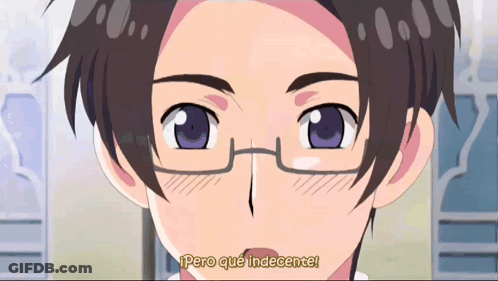 A Close Up Of A Person 'S Face With The Words Pero Que Indecente On The Bottom GIF
