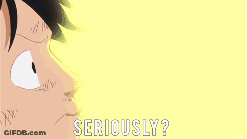 A Close Up Of A Person 'S Face With The Words " Seriously " Below It GIF