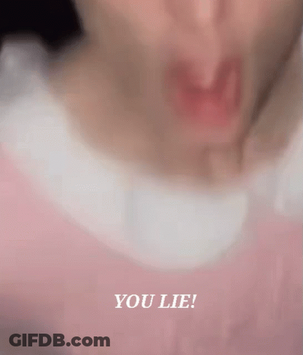 A Close Up Of A Person 'S Face With The Words " You Lie " Above It GIF