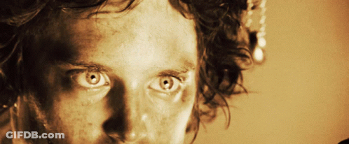 A Close Up Of A Person 'S Face With Their Eyes Looking Up GIF