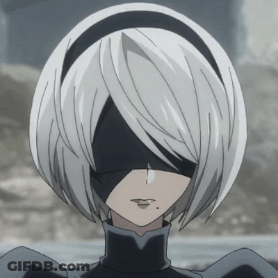 A Close Up Of A Person 'S Face With White Hair And A Black Headband GIF