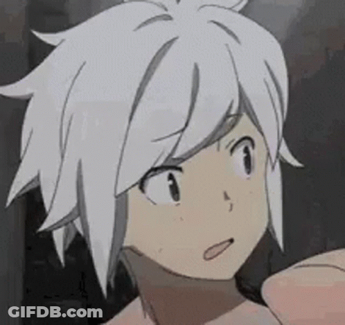 A Close Up Of A Person 'S Face With White Hair And A Pink Shirt . GIF