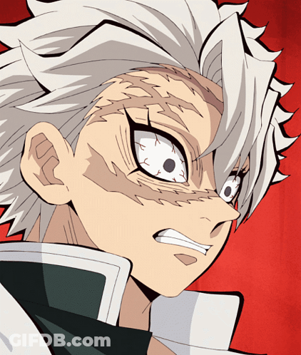 A Close Up Of A Person 'S Face With White Hair And Black Eyes GIF