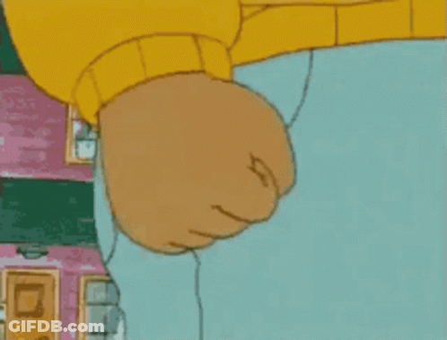 A Close Up Of A Person 'S Fist In A Cartoon GIF