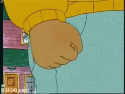 A Close Up Of A Person 'S Fist In A Cartoon GIF