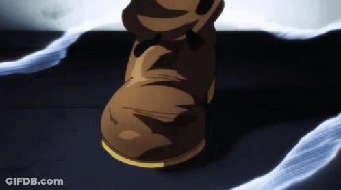 A Close Up Of A Person 'S Foot In A Brown Boot With A Yellow Sole GIF