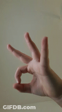 A Close Up Of A Person 'S Hand Making A Triangle GIF