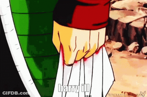 A Close Up Of A Person 'S Hand With The Words Barry Fill Written On The Bottom GIF