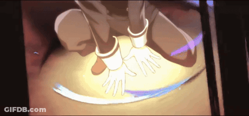A Close Up Of A Person 'S Hands With A Purple Light Behind Them GIF