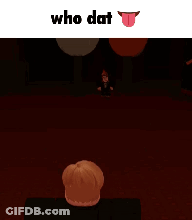 A Close Up Of A Person 'S Head With A Tongue Sticking Out And The Words `` Who Dat '' . GIF