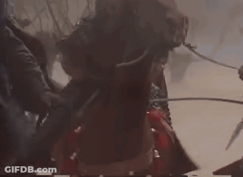 A Close Up Of A Person 'S Head With The Words " Is My Head Still Attached To My Body Huh ? " GIF