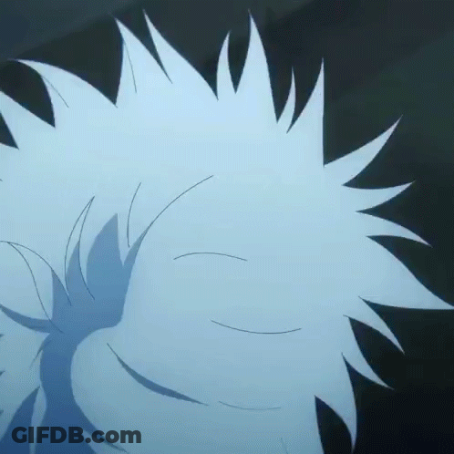 A Close Up Of A Person 'S Head With White Hair GIF