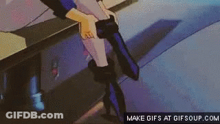 A Close Up Of A Person 'S Legs In A Cartoon With The Words Make Gifs At Gifsoup.com . GIF