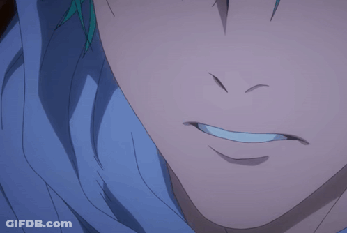 A Close Up Of A Person 'S Mouth With A Blue Background GIF