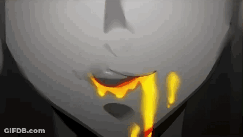 A Close Up Of A Person 'S Mouth With Lava Dripping From It . GIF