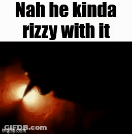 A Close Up Of A Person 'S Mouth With The Words `` Nah He Kinda Rizzy With It '' GIF