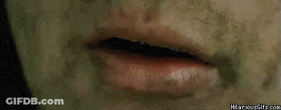 A Close Up Of A Person 'S Mouth With The Words Share Written Above It GIF