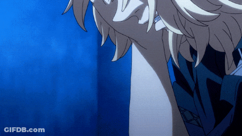 A Close Up Of A Person 'S Neck And Shoulder With A Blue Background GIF