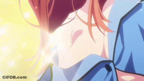 A Close Up Of A Person 'S Neck With A Yellow Light Coming Out Of It GIF