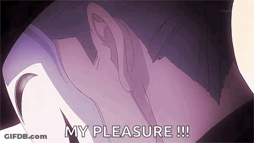 A Close Up Of A Person 'S Neck With The Words `` My Pleasure !! '' Written On It . GIF