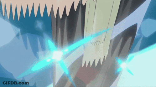 A Close Up Of A Person 'S Teeth With A Blue Light Coming Out Of It GIF