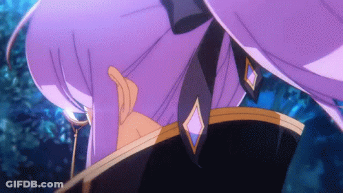 A Close Up Of A Person 'S Torso With Purple Hair And A Purple Tie GIF