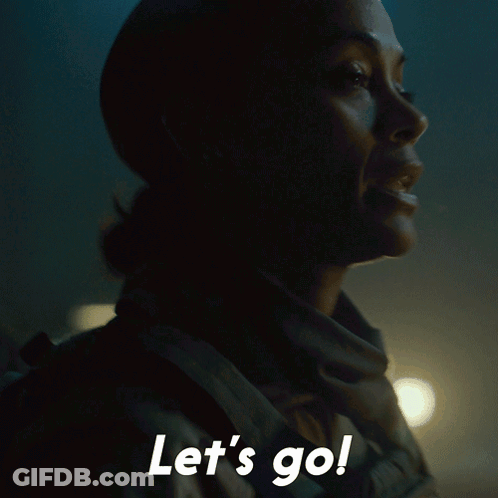 A Close Up Of A Person Screaming And The Words Let 'S Go GIF