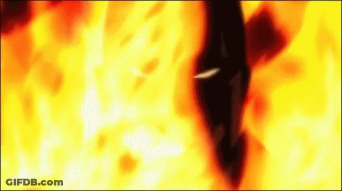 A Close Up Of A Person Standing In Front Of A Large Fire . GIF