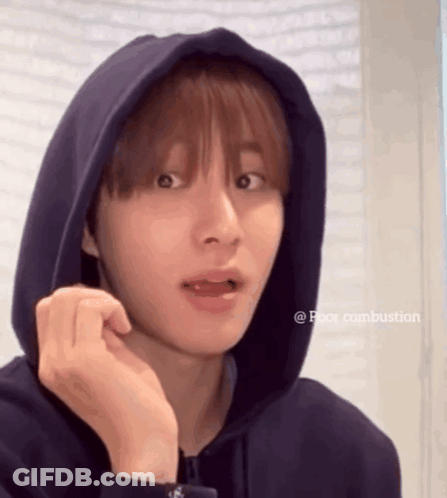 A Close Up Of A Person Wearing A Hoodie With A Caption That Says Poor Combustion GIF